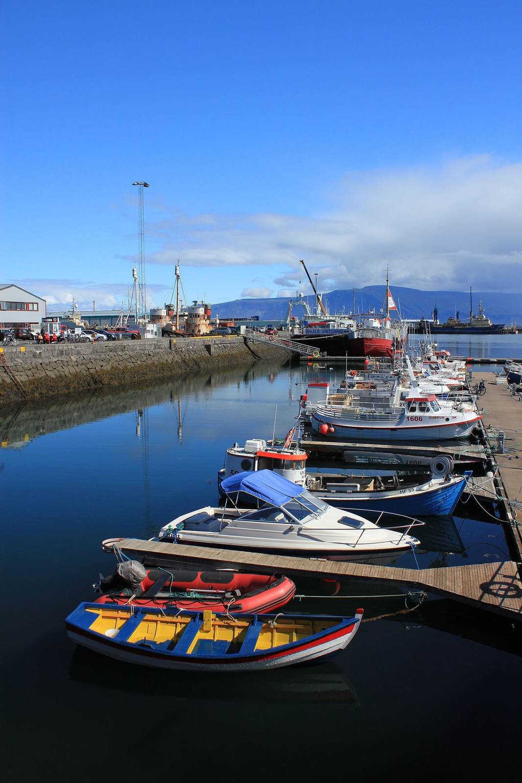 Historic fishing boats in the harbour