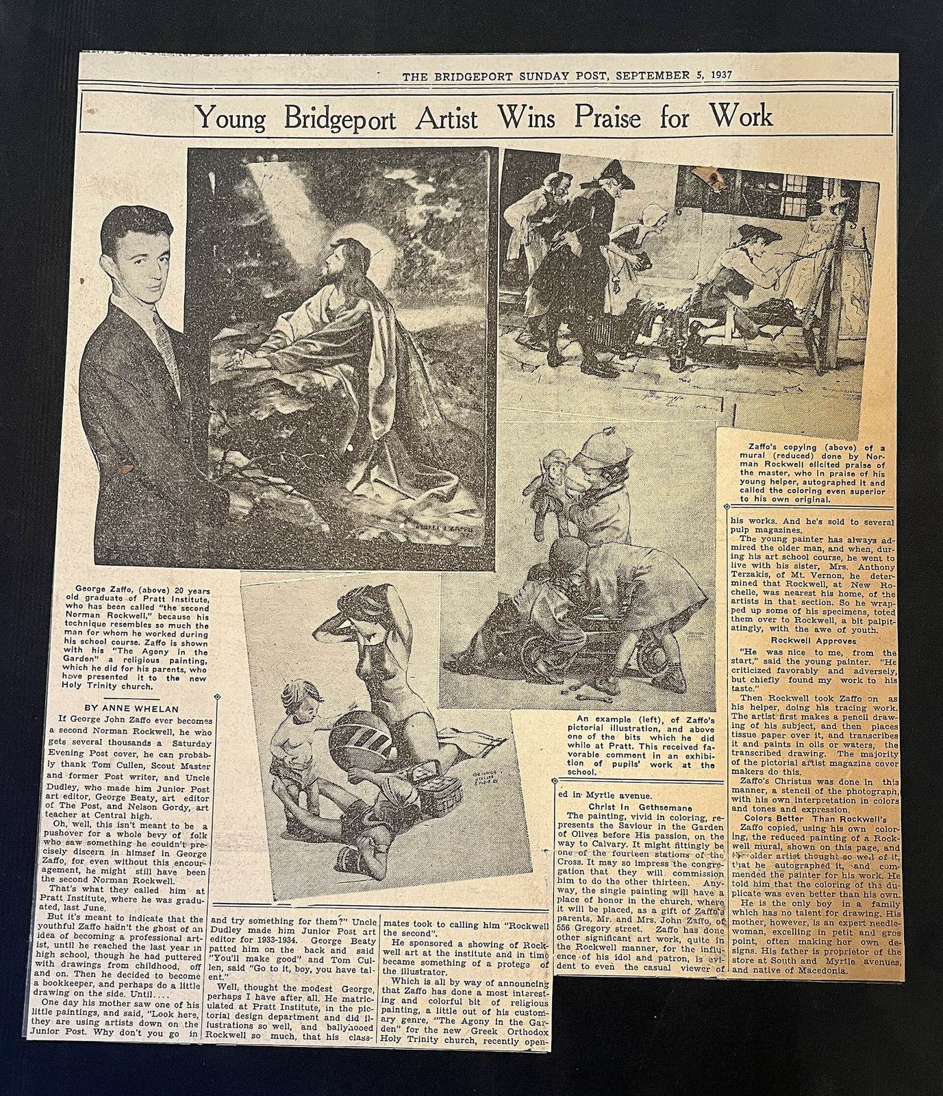 Vintage newspaper clipping, representing press coverage